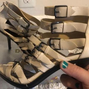 Strapped high heels